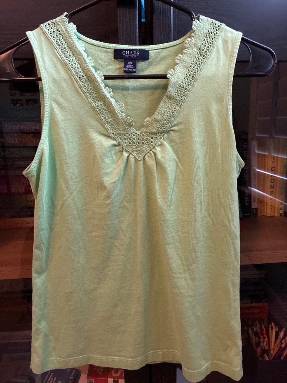Chaps XS green shirt V neck